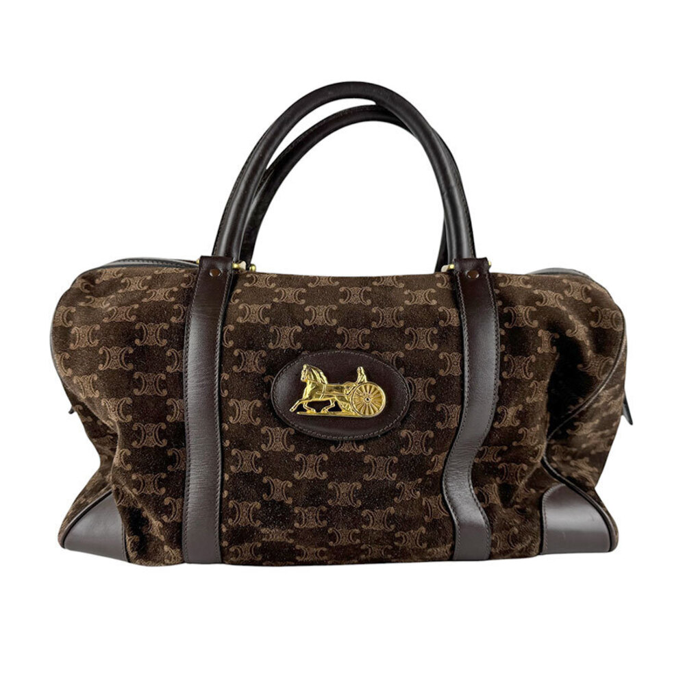 Celine handbag Macadam suede leather brown